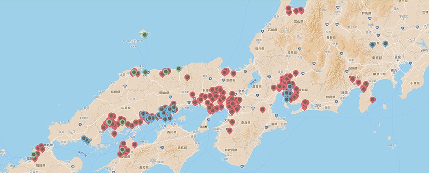 全国のメモリーランドマップ